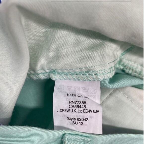 J. Crew women’s Sea Green Flat Front Chino Shorts size 6 - Picture 5 of 5